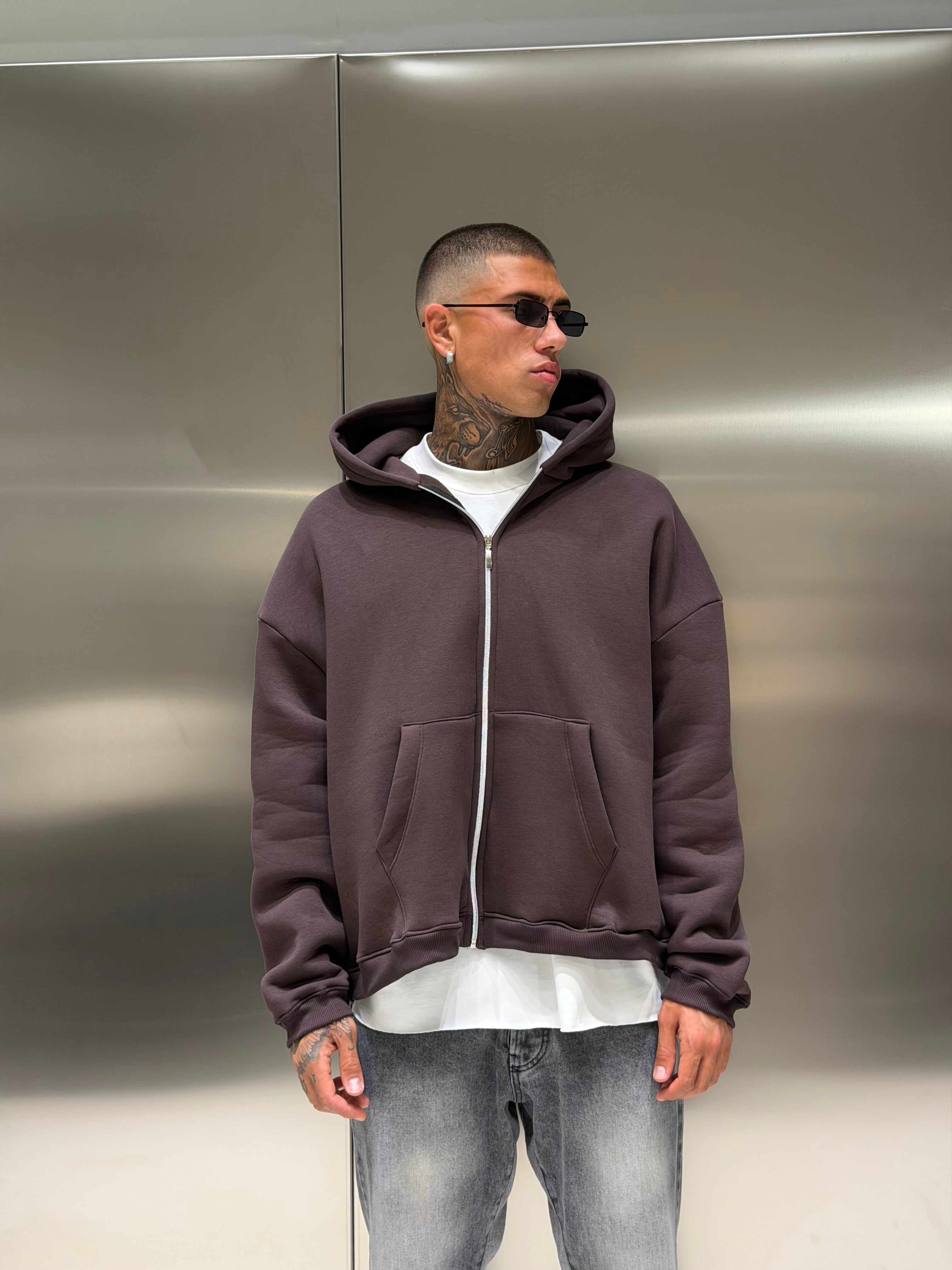 Felpa Boxy Zip