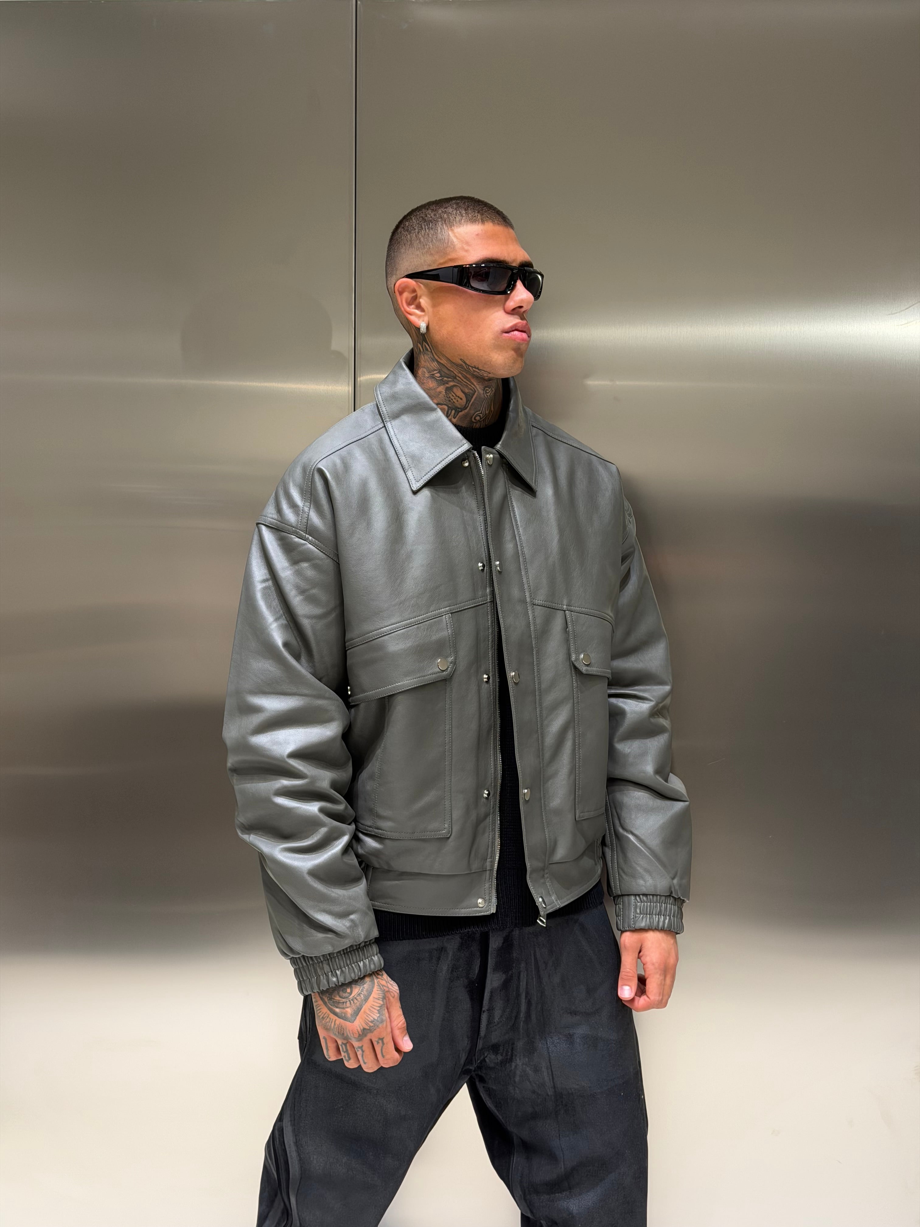 Jacket Leather Imbottita