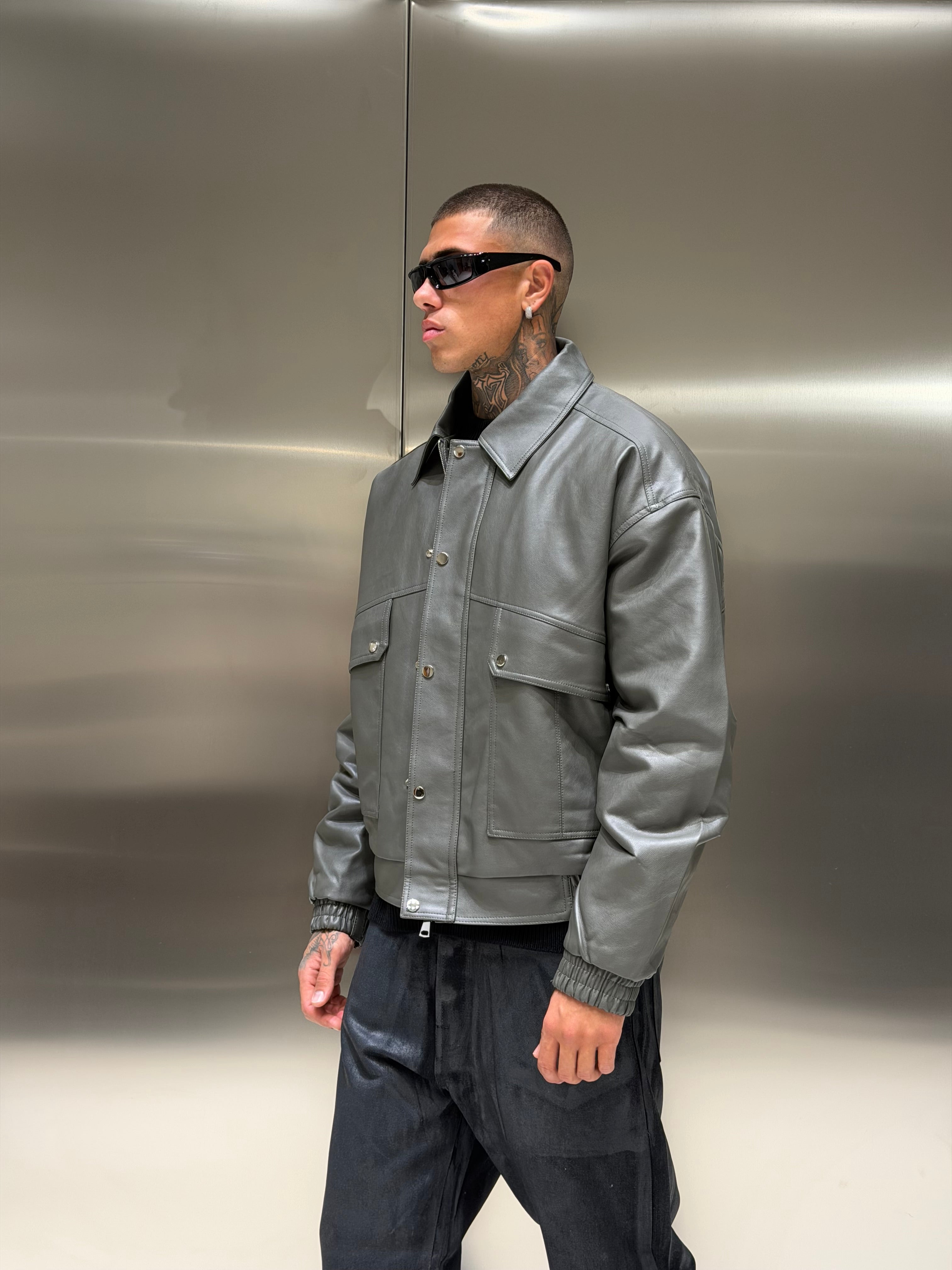 Jacket Leather Imbottita