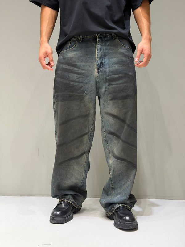 Baggy Denim Marmorizzato