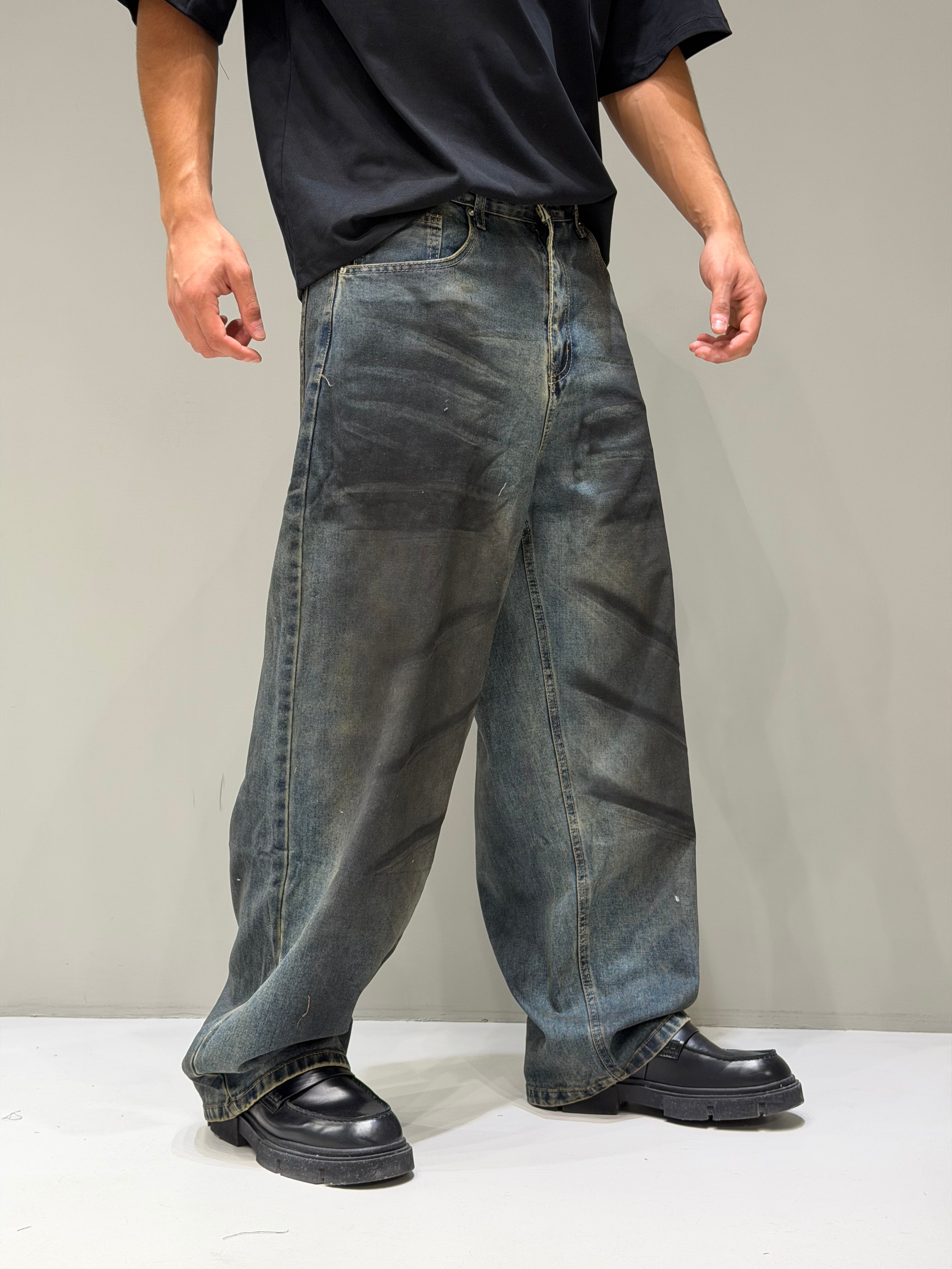 Baggy Denim Marmorizzato